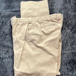 Saltaire men’s 50-50 silk cotton khaki pants 36x32 missing back pocket button